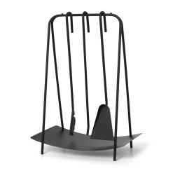 Serviteur De Cheminee Port Metal/ 3 Outils Avec Support - Ferm Living
