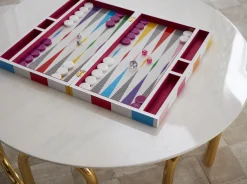 Set De Backgammon Rainbow Bois / Coffret Laque - Jonathan Adler