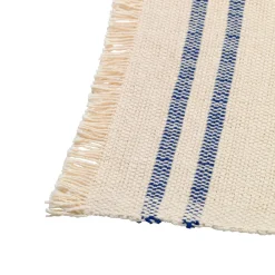 Set De Table Savor Tissu Blanc Bleu / Coton Organique - 50 X 38 Cm - Ferm Living