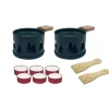 Set Lumi Metal Vert / Pour Raclette A La Bougie - 2 Personnes - Cookut