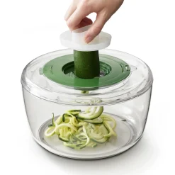 Set Preparation De Salade Multi-Prep Plastique Vert Transparent / 4 En 1 : Essoreuse, Spiraleur, Eminceur Et Rape - Joseph Joseph