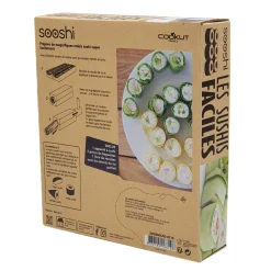 Set Sooshi Fibre Vegetale Bois Naturel / Les Sushis Faciles - Ustensiles + Recettes - Cookut