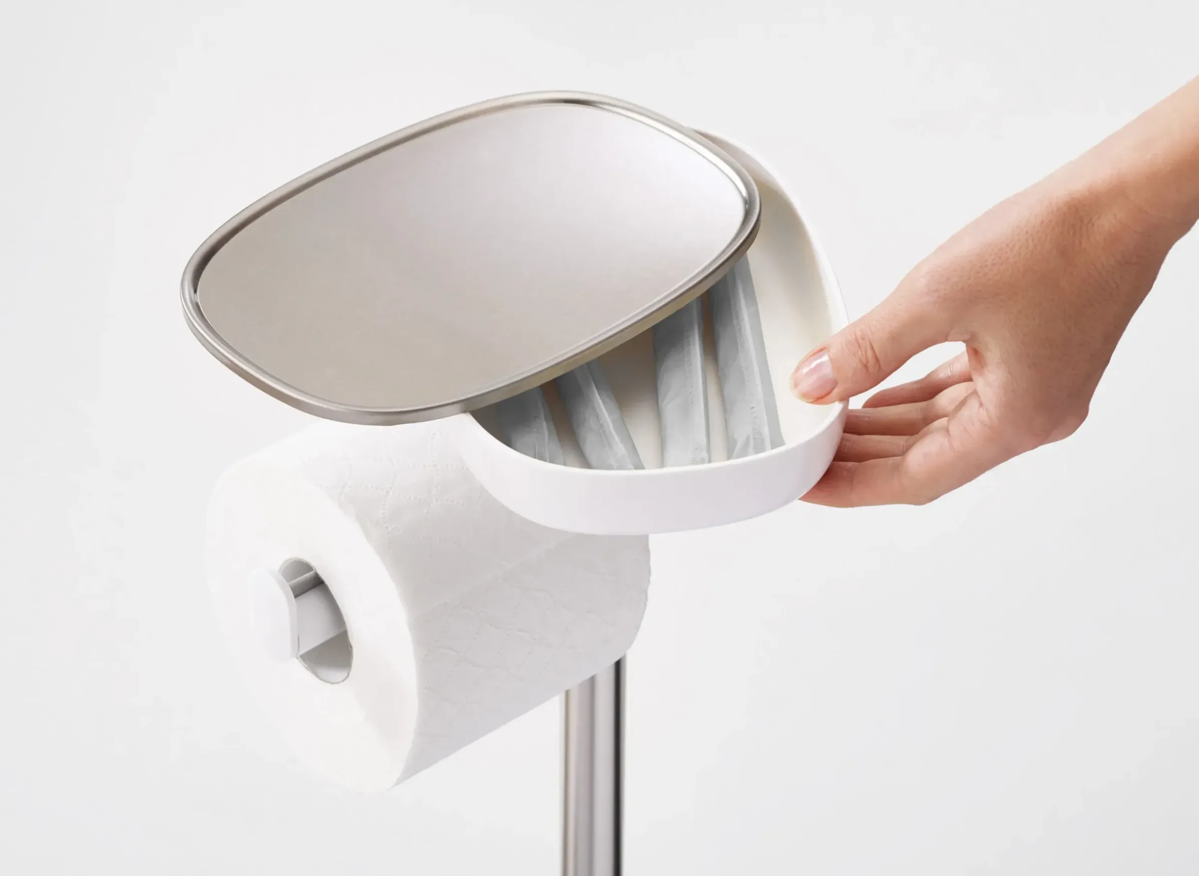 Support Papier Toilette Easystore Metal / Avec Brosse Flex Steel & Rangement - Joseph Joseph
