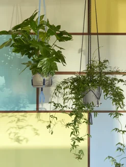 Support Pour Pot De Fleurs Phanta Tissu Bleu / Polyester Recycle - Hay