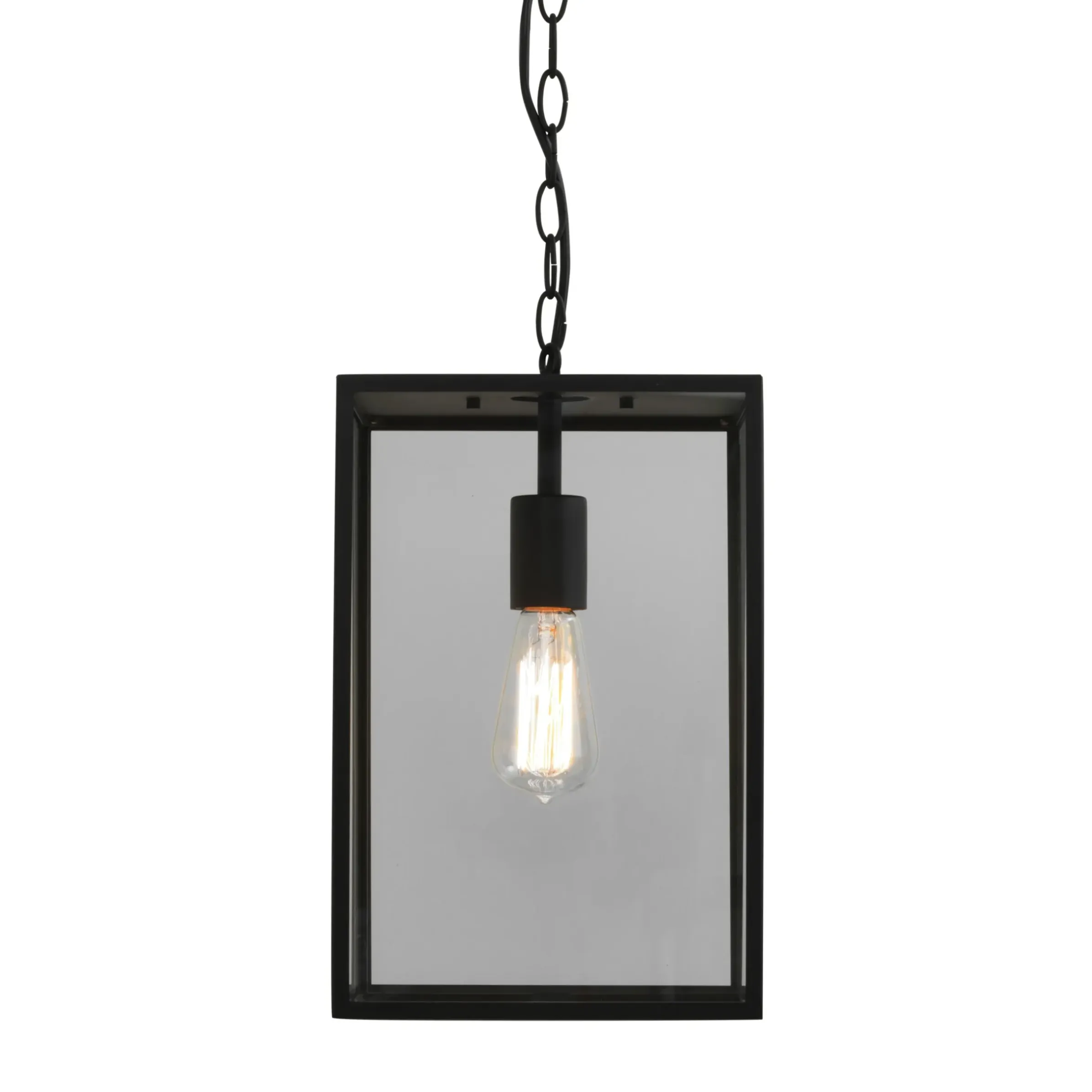 Suspension D'extérieur Homefield Metal Noir Verre Transparent & Noir - Astro Lighting