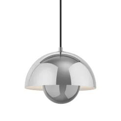 Suspension Flowerpot Vp1 Argent Metal / O 23 Cm - By Verner Panton, 1968 - &Tradition