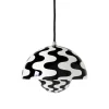 Suspension Flowerpot Vp1 Metal Blanc Noir / O 23 Cm - By Verner Panton, 1968 - &Tradition