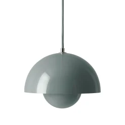 Suspension Flowerpot Vp1 Metal Bleu Gris / O 23 Cm - By Verner Panton, 1969 - &Tradition