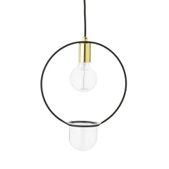 Suspension  Metal Noir Or / Avec Pot De Fleurs - O 30 Cm - Bloomingville