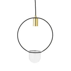 Suspension  Metal Noir Or / Avec Pot De Fleurs - O 30 Cm - Bloomingville