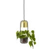 Suspension  Metal Noir Or / Avec Pot De Fleurs - O 10 X  H 34 Cm - Bloomingville