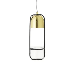 Suspension  Metal Noir Or / Avec Pot De Fleurs - O 10 X  H 34 Cm - Bloomingville