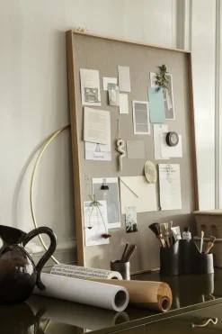 Tableau Memo Scenery Bois Naturel / L 75 X H 100 Cm - Chene & Liege Recouvert De Tissu - Ferm Living