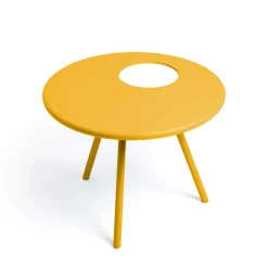 Table Basse Bakkes Outdoor Metal Jaune / O 60 Cm - Pot De Fleurs Integre / Acier - Fatboy