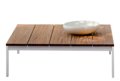 Table Basse Be-Easy Metal Blanc Bois Naturel / Teck - 100 X 99 Cm - Kristalia