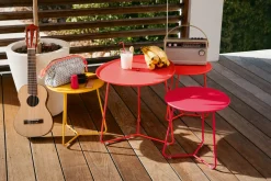 Table Basse Cocotte Metal Vert / L 55 X H 43,5 Cm - Plateau Amovible - Fermob