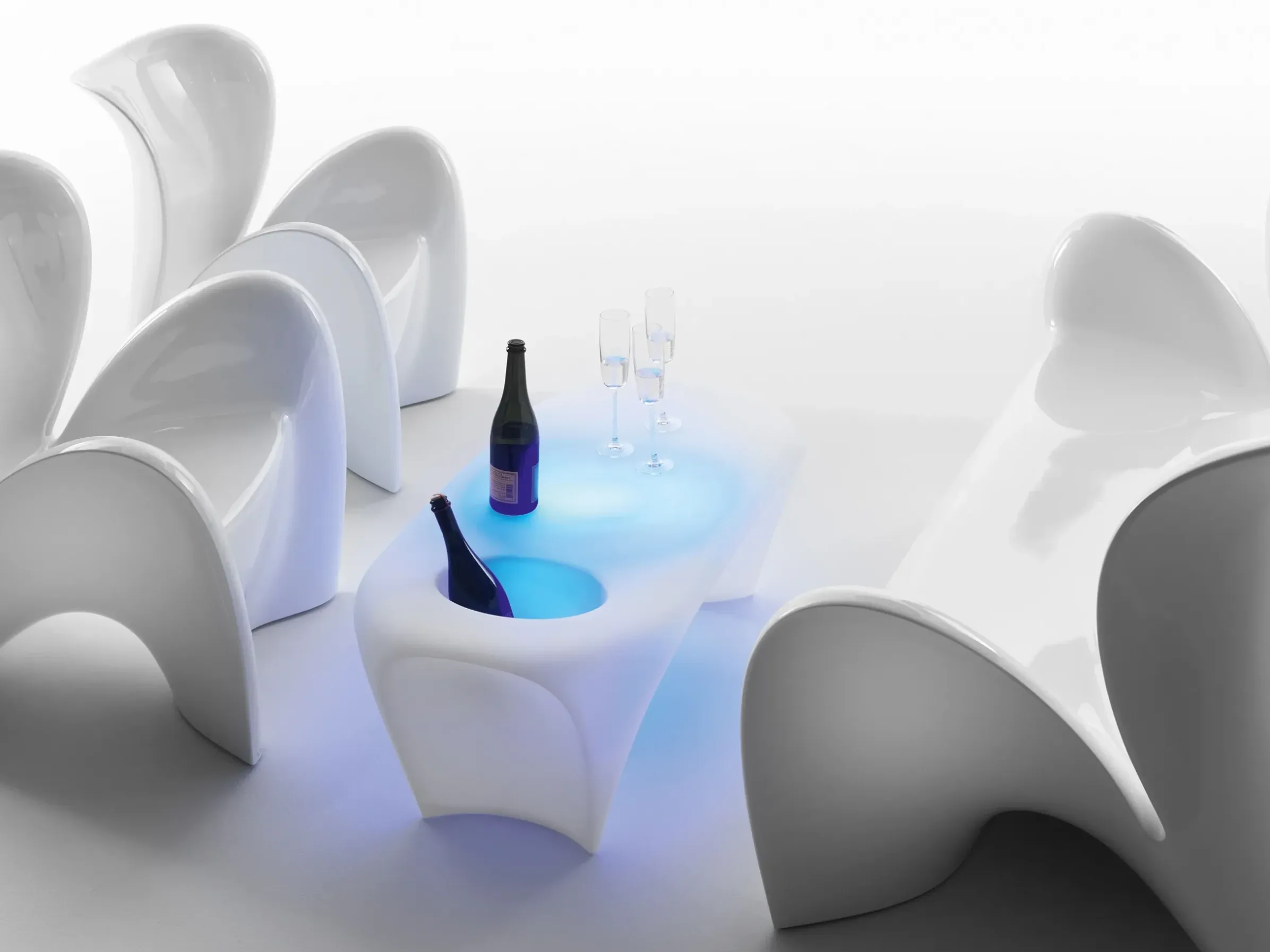 Table Basse Lumineuse Lily Plastique/ Led Rvb - Bac A Glace Integre - Myyour