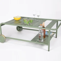 Table Basse Luxembourg Metal Vert / Avec Roues - 105 X 65 Cm - Fermob
