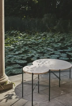 Table Basse Ts Outdoor Pierre Beige / Travertin - O 80 X H 35 Cm - Gubi
