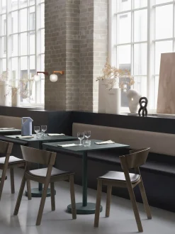 Table Carree Linear Cafe Metal Marron Beige / 70 X 70 Cm - Muuto
