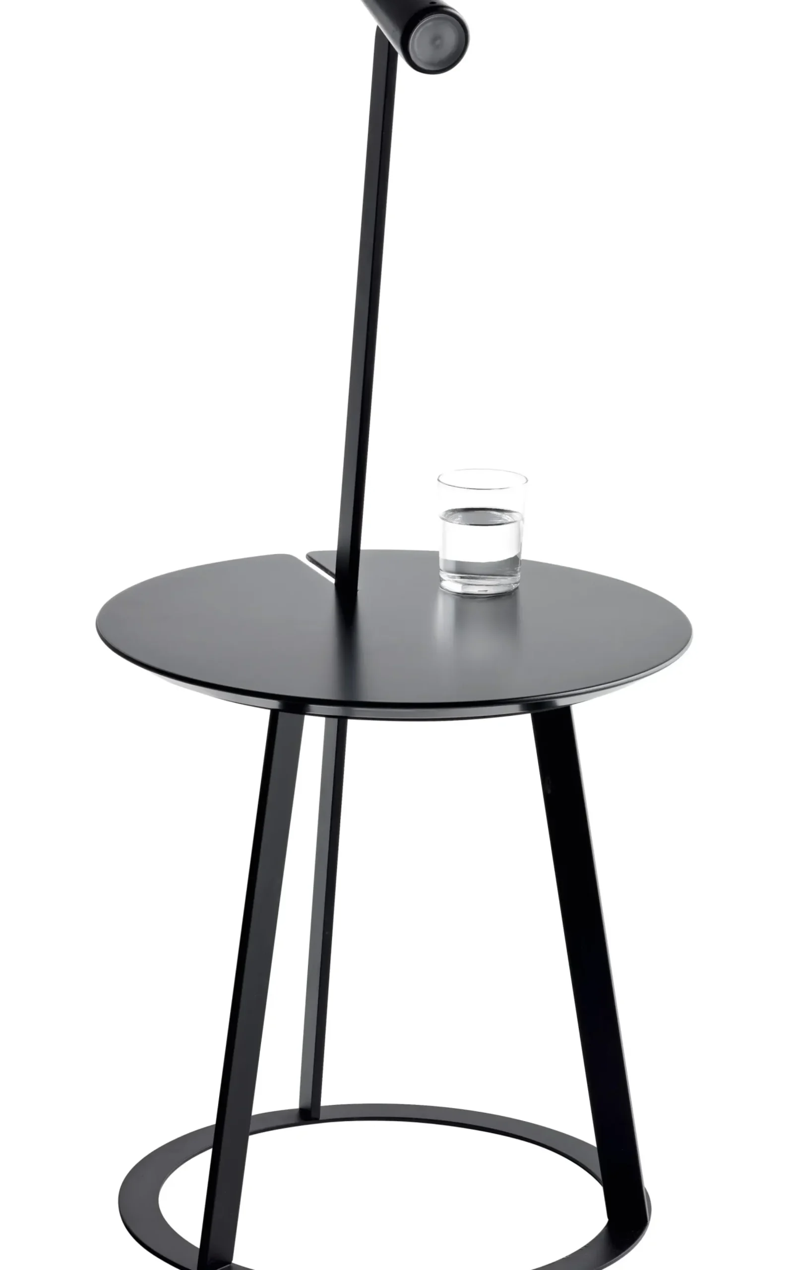 Table D'Appoint Albino Metal Bois/ Lampe Led - O 41 Cm - Horm