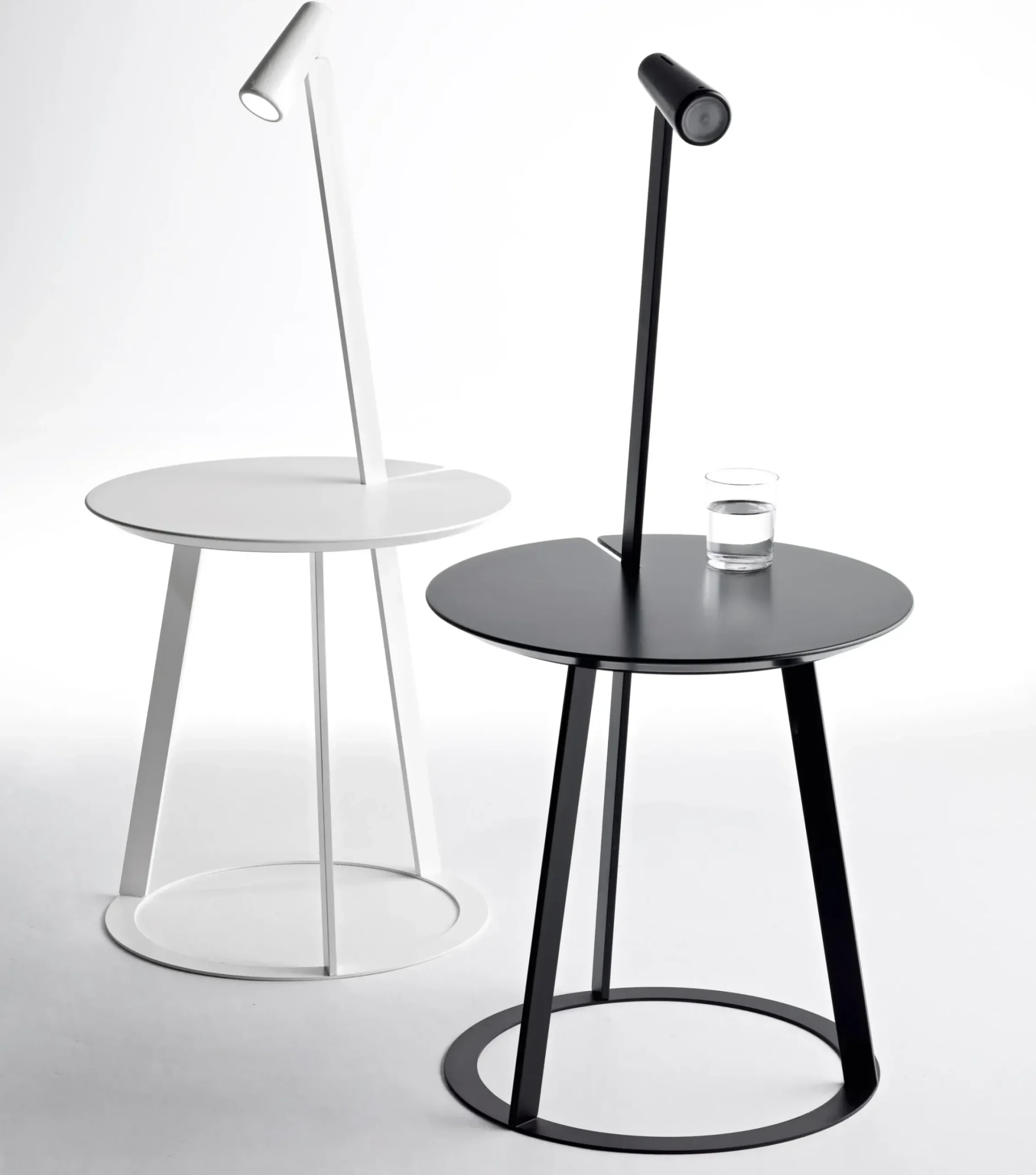 Table D'Appoint Albino Metal Bois/ Lampe Led - O 41 Cm - Horm