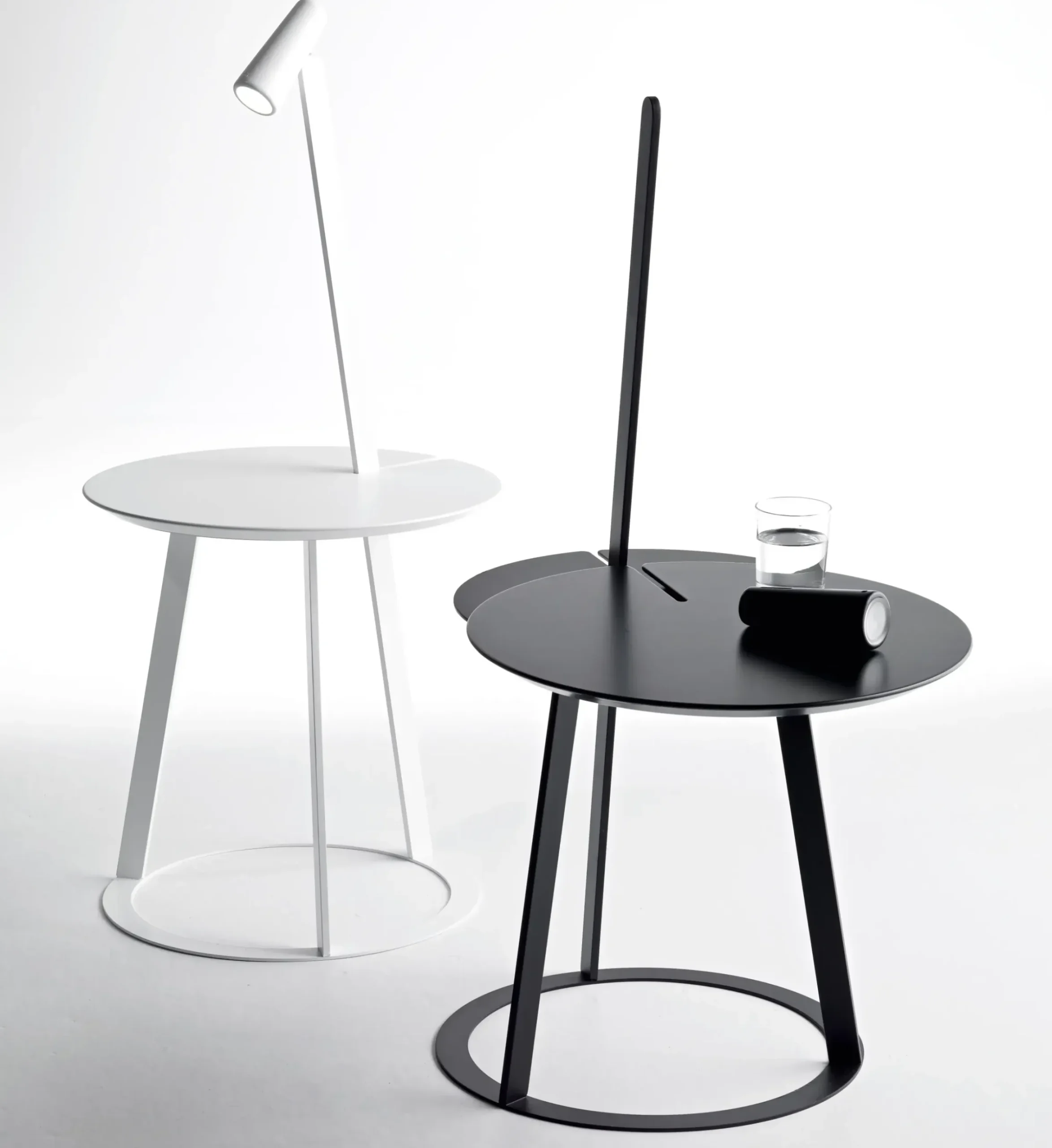 Table D'Appoint Albino Metal Bois/ Lampe Led - O 41 Cm - Horm
