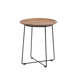 Table D'Appoint Al Wood Bois Naturel / Bois Moule - O 40 X H 45,5 Cm - Kartell