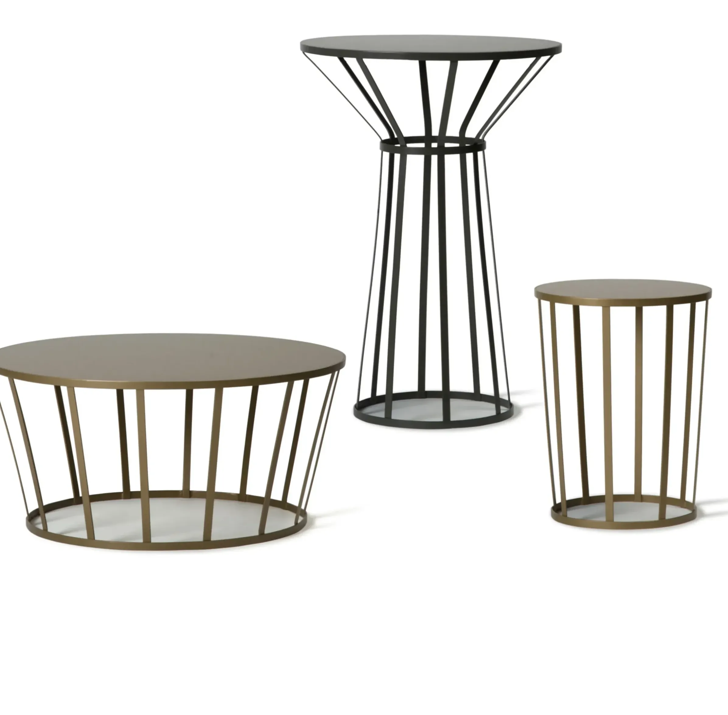 Table D'Appoint Hollo Metal Or / Tabouret - O 35 X H 44 Cm - Petite Friture