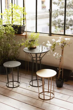 Table D'Appoint Hollo Metal Or / Tabouret - O 35 X H 44 Cm - Petite Friture