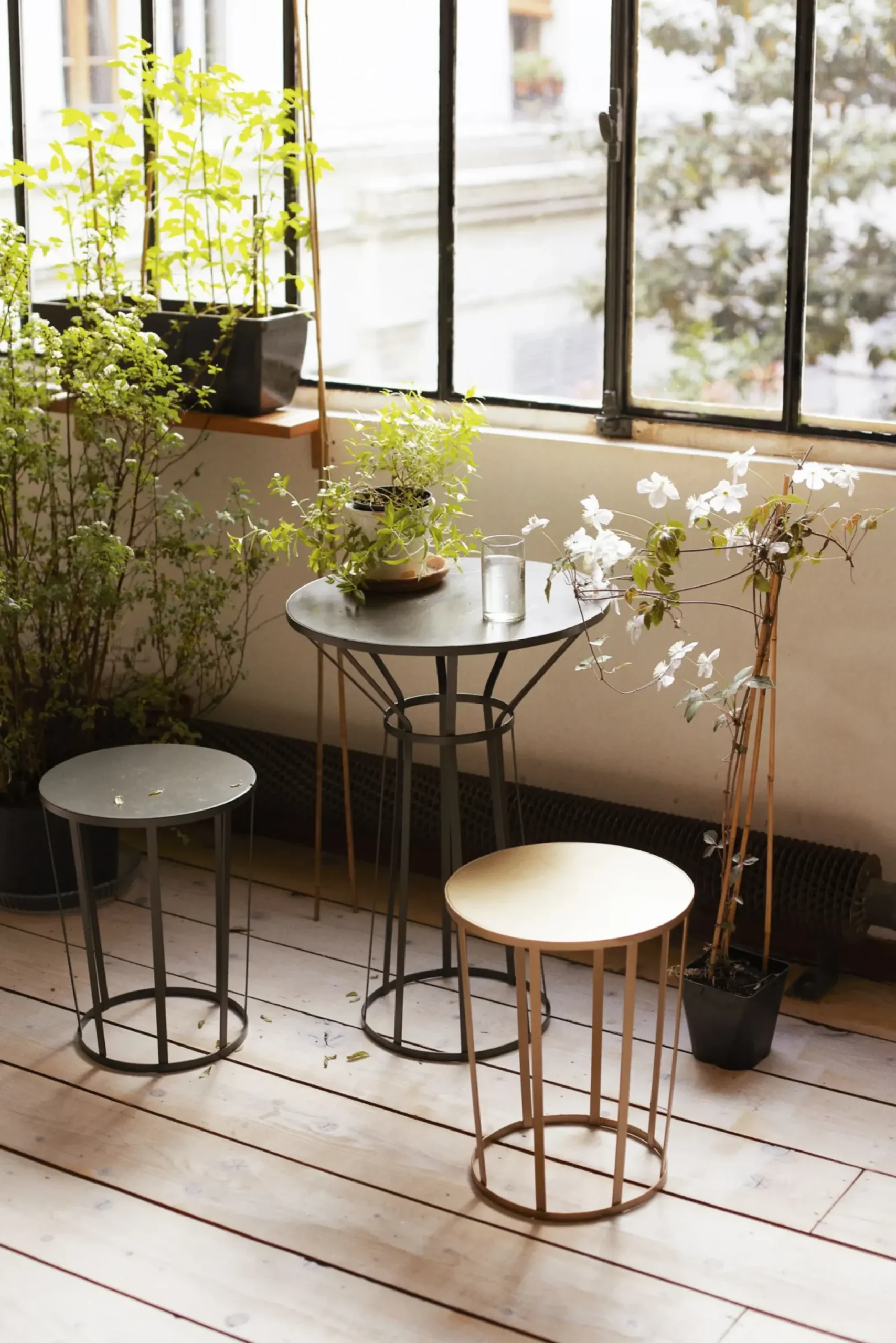 Table D'Appoint Hollo Metal Or / Tabouret - O 35 X H 44 Cm - Petite Friture