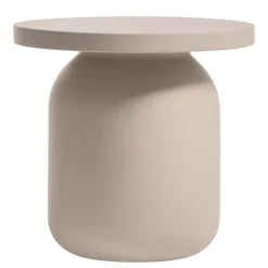 Table D'Appoint Juju Plastique Marron Gris Beige / Tabouret O 52 Cm - Serralunga