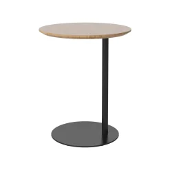 Table D'Appoint Pillar Noir Bois Naturel / O 45 X H 54,7 Cm - Chene & Acier - Bolia