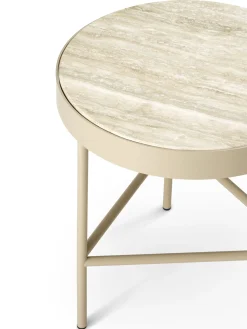 Table D'Appoint Travertine Medium Pierre Beige / O 40 X H 45 Cm - Ferm Living