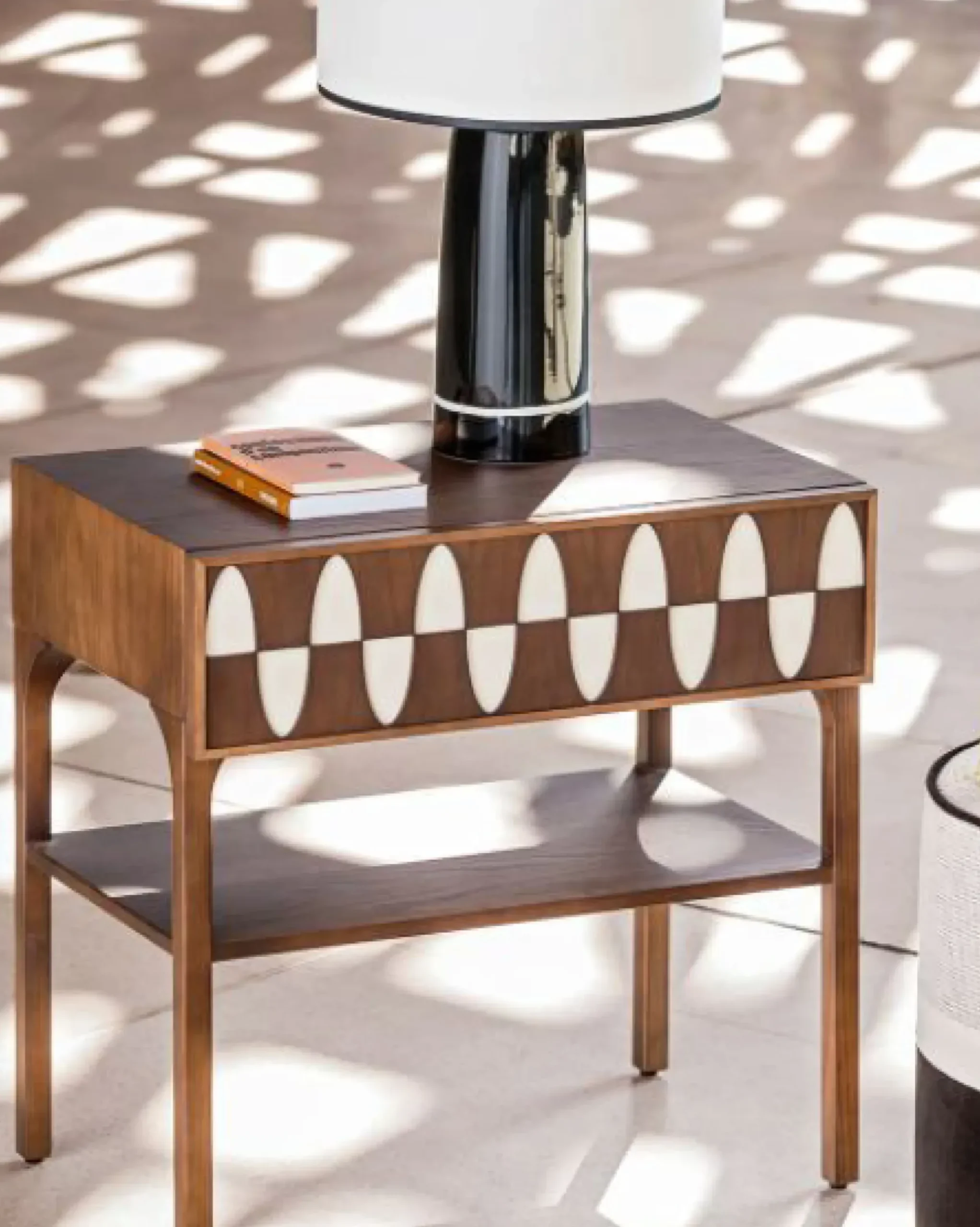 Table De Chevet Ecailles Bois Naturel / 1 Tiroir - L 60 Cm - Maison Sarah Lavoine