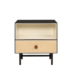 Table De Chevet Essence Bois Noir / Rotin - Maison Sarah Lavoine
