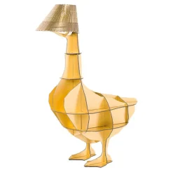 Table De Chevet Junon Gold Plastique Or Metal / Lampe Oie - L 76 X H 95 Cm / Edition Limitee Numerotee - Ibride