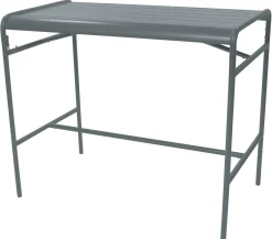 Table Haute Luxembourg Metal Gris / 4 Personnes - 126 X 73 Cm - Aluminium - Fermob