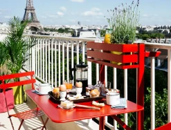 Table Pliante Balcon Bistro Metal Beige / Rabattable - 77 X 64 Cm - Fermob