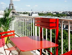 Table Pliante Balcon Bistro Metal Beige / Rabattable - 77 X 64 Cm - Fermob