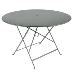 Table Pliante Bistro Metal Gris / O 117 Cm - 6/8 Personnes - Trou Parasol - Fermob