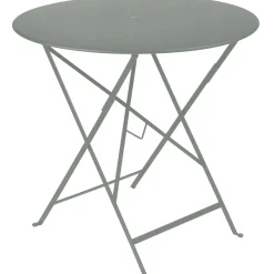 Table Pliante Bistro Metal Gris /O 77 Cm - Trou Pour Parasol - Fermob