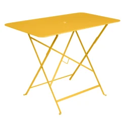 Table Pliante Bistro Metal Jaune / 97 X 57 Cm - 4 Personnes - Trou Parasol - Fermob