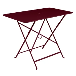 Table Pliante Bistro Metal Rouge / 97 X 57 Cm - 4 Personnes - Trou Parasol - Fermob