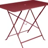 Table Pliante Bistro Metal Rouge / 97 X 57 Cm - 4 Personnes - Trou Parasol - Fermob