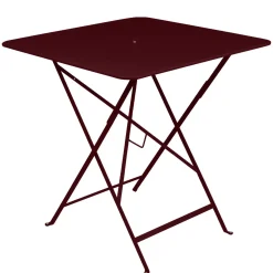 Table Pliante Bistro + Metal Rouge / 71 X 71 Cm - Trou Pour Parasol / Usage Intensif - Fermob