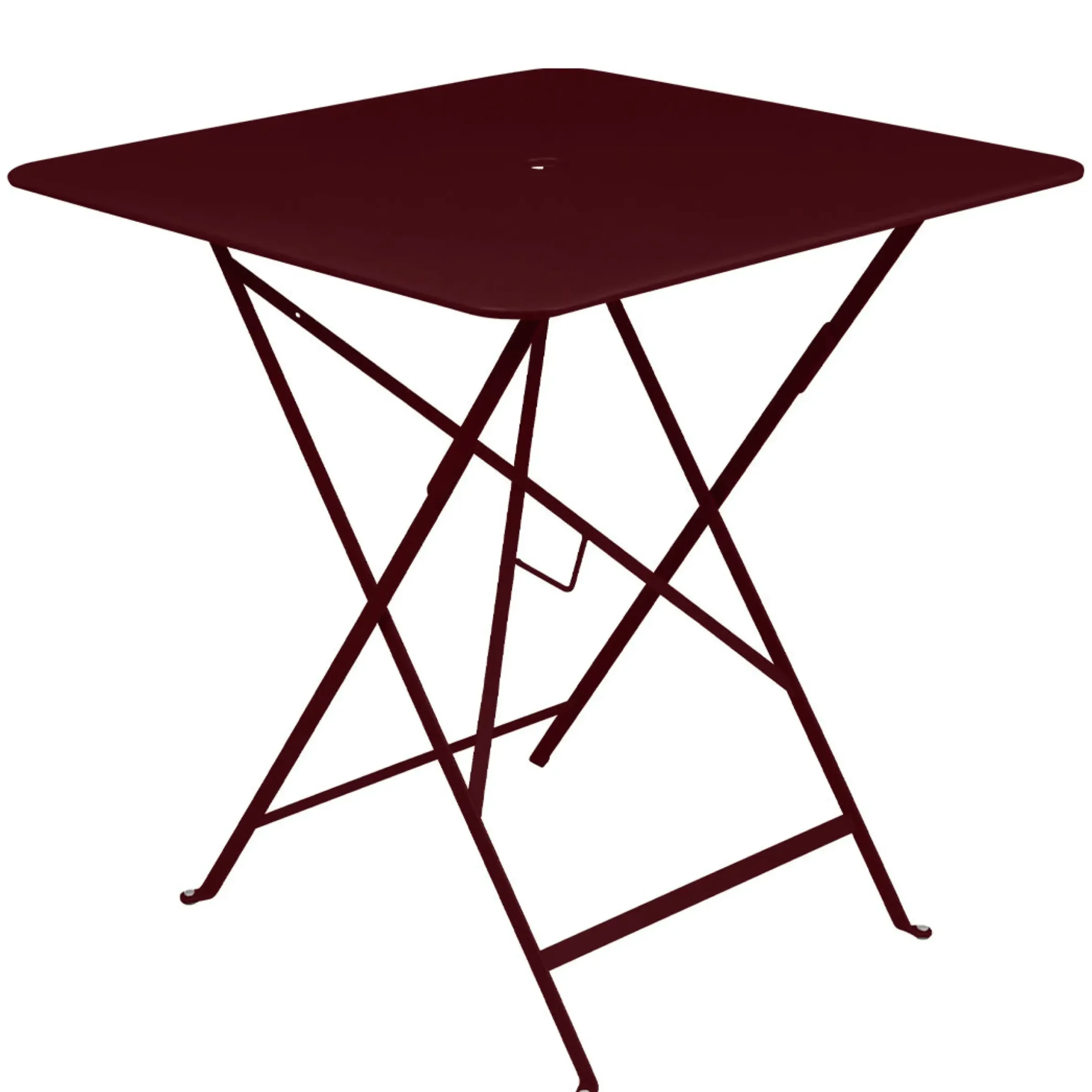 Table Pliante Bistro + Metal Rouge / 71 X 71 Cm - Trou Pour Parasol / Usage Intensif - Fermob