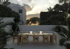 Table Rectangulaire Atmosfera Bois Naturel / 281 X 105 Cm - 8 Personnes / Teck - Gubi