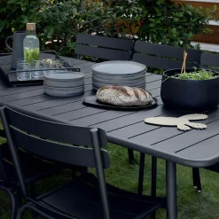 Table Rectangulaire Luxembourg Metal Gris / 8 Personnes - 207 X 100 Cm - Aluminium - Fermob