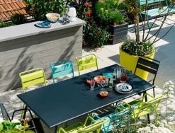 Table Rectangulaire Monceau Metal Gris / 194 X 94 Cm - 8 Personnes - Fermob